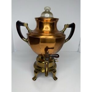 Antique Vintage MANNING BOWMAN‎ Copper Brass Electric Coffee Percolator